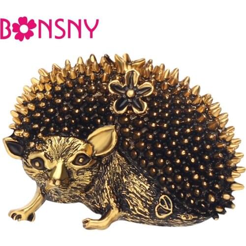 Bonsny Alloy Fashion Vintage Hedgehog Brooches Scarf Clothes Decoration Pin For Women Girls Jewelry Lady Charms Accessories