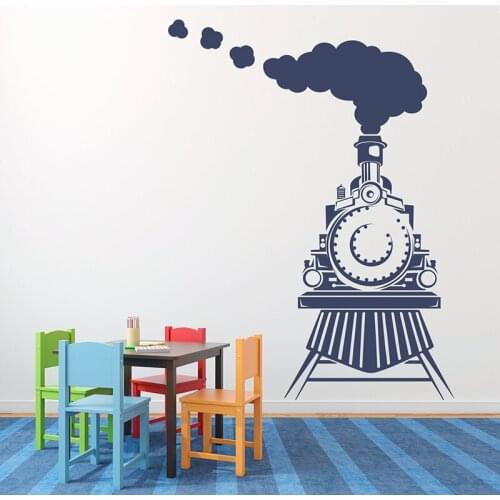 Train Wall Decal - Front view of Train Decal - Train Bedroom Decal - Boy Wall Sticker - Train Decor A14-030