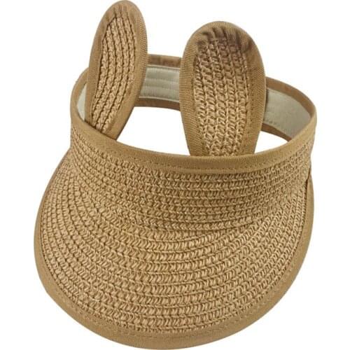 2021 New Hats & Caps Summer Baby Boy Girl Hat Kids Folding Bunny Straw Visor Cap Adjustable Sun Hat Baby Photography Props Caps