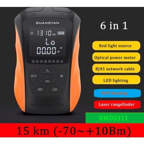Nieuwe 2020 6 In 1 Multifunctionele Optische Power Meter Visual Fault Locator Netwerkkabel Test Glasvezel Tester 5Km 15Km Vfl