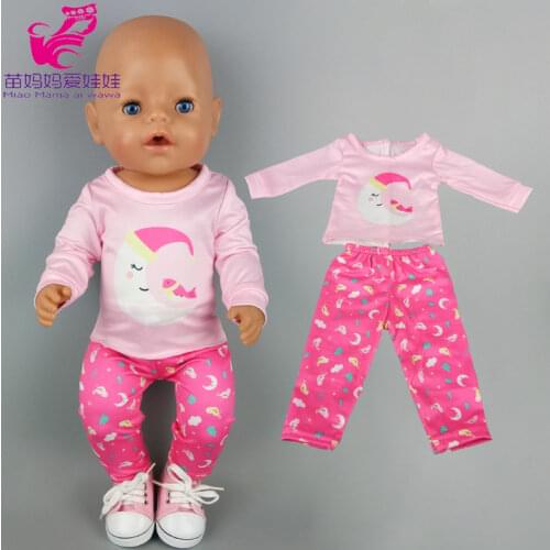 Doll clothes 43cm BabyDoll pink pajama set 18 Inch American Generation Girl Doll sleepwears