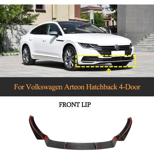 Front Bumper Lip Spoiler Splitters For Volkswagen VW CC Standard 2019 2020 Not R-Line Car Front Lip Spoiler Guard Carbon Fiber