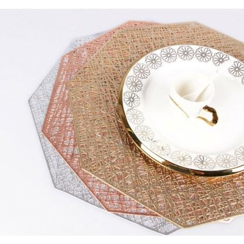1pc PVC Hollow Insulation Coaster Pads Table Bowl Mats Home Christmas Wedding Decor Heat Resistant Placemat For Dining Table