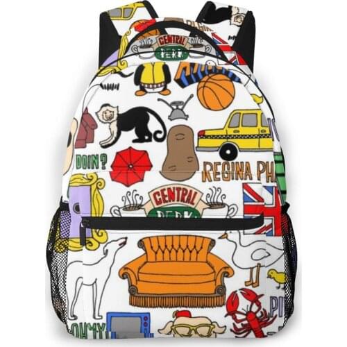 Friends Tv Show Backpack for Girls Boys Travel RucksackBackpacks for Teenage school bag