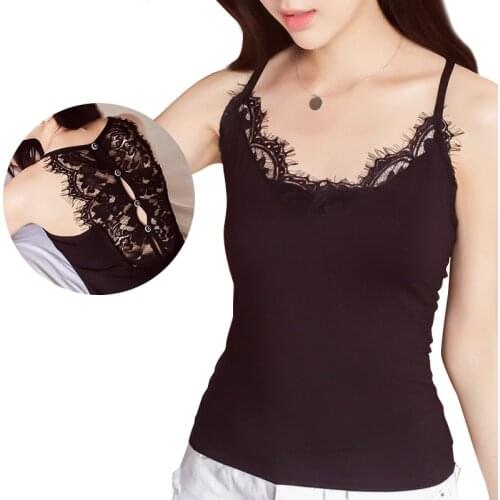 Sexy Women Summer V-neck Strap Tank Top Lace Back Hollow-out Vest Sleeveless Tops JL