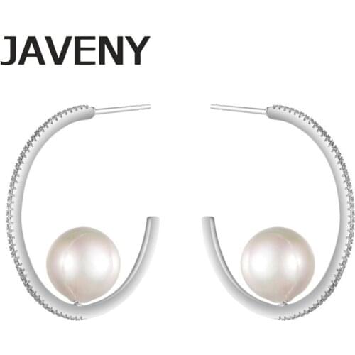 925 Silver Jewelry CZ Cubic Zirconia Luxury Hoop Wedding Bridal Pearl Earrings for Women Birthday Christmas Valentines Day Gifts