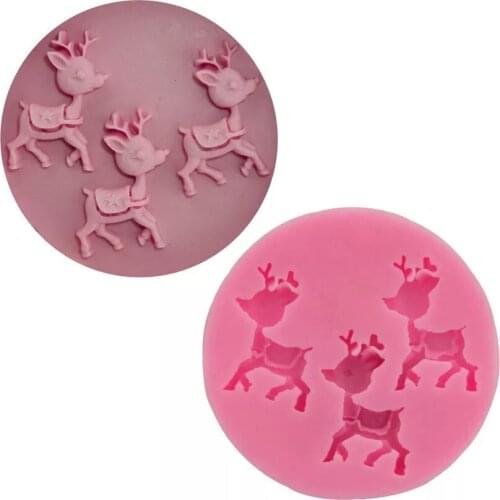 1 piece sika deer pattern silicone cake mold DIY silicone fondant cake decorating molds chocolate mold baking tools
