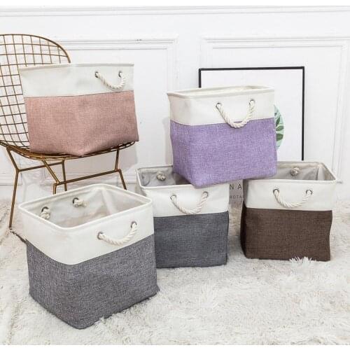 Foldable Large Fabric Storage Basket Collapsible Cube Storage Bin for Household Kids Toys Closet Organizer Box Laundry Hampers