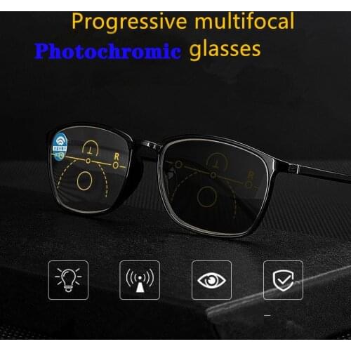 Anti Blue Light Transition Sunglasses Photochromic Progressive Reading Glasses Women Multifocal near far Multifunction glasses