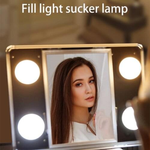 LED Make Up Mirror Suction Cup Light Bulbs USB Vanity Makeup Mirror Lights Bathroom Dressing Table Lighting Dimmable Lamp
