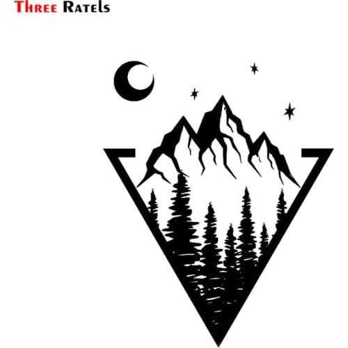 Three Ratels FTZ-134# 15x18.6cm Beautiful Night View Sticker Mountain Night Car Decals Rear Windshield Decoration