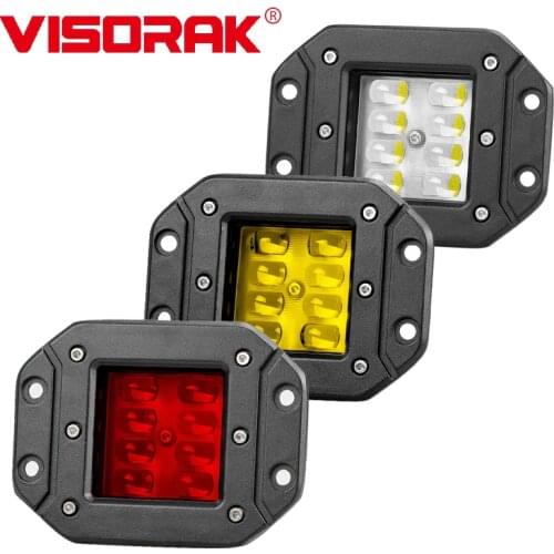 VISORAK 2pcs 5" Inch Offroad LED Pods Flush Mount LED Light Pickup LED Driving Light For Car 4WD 4x4 SUV ATV Truck Off Road