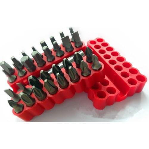 Security Tamper Proof Bit Set 33pcs Torq Torx Hex Star Spanner Tri Wing Electric Screwdrive Hex Bit 1/4" 6.35mm