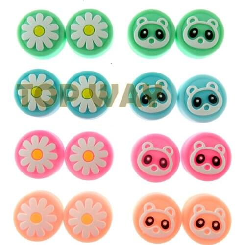 100pcs Chrysanthemum Bear Flower Thumb Stick Grip Cap Joystick Cover For Nintend Switch Lite NS JoyCon Thumbstick Case