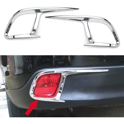 2x Auto Styling Rear Bumper Fog Light Lamp Cover Chrome ABS Decor Trim For Toyota Highlander 2015 2016 2017 2018 2019 2020