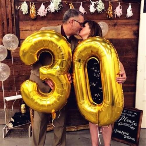 2pcs 32/40 inch Happy 30 Birthday Foil Balloons pink blue gold number 30th Years Old Birthday Party DecorMan Boy Girl Supplies