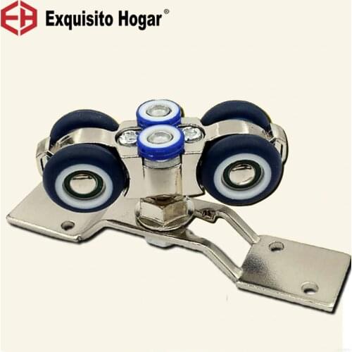 2pcs/lot Moving 360 Degree Door Hanging Round Glass Hardware Pulley Hanging Mute Rail Wheel Balcony Sliding Cabinet 4 Wheel