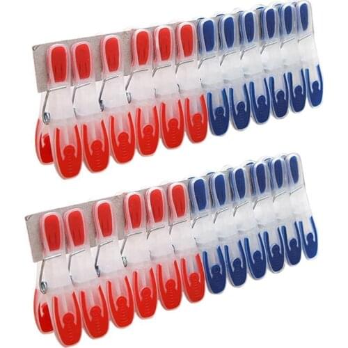 24Pcs/Pack Non-slip Drying Clip Plastic Clothespin Windproof Underwear Socks Drying Rack Clothes Photo Clips Paper Clips