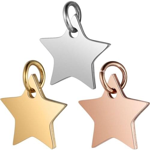 4pcs/lot Stainless Steel Pendant Charms Star Charms For DIY Jewelry Making Handmade Craft Jewelry Findings