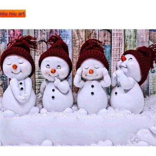 5D Diamond Painting Snowman Full Square Art Rhinestone DIY Diamond Embroidery Winter Cartoon Handicraft Christmas Gift