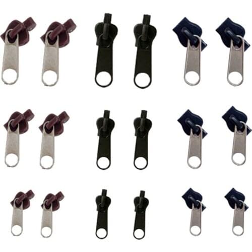 6/12PCS Universal Instant Fix Zipper Repair Kit Replacement Zip Slider Teeth Rescue New Design Zippers for Sewing Clothes