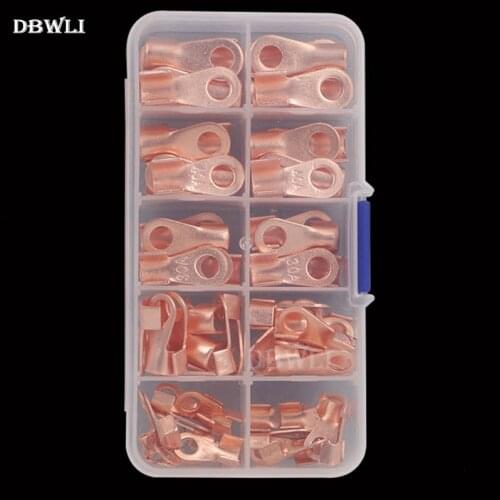 70pcs Copper Battery Cable Connector Terminal Open Lugs Wire Terminals OT-10A OT-20A OT-30A OT-40A OT-50A