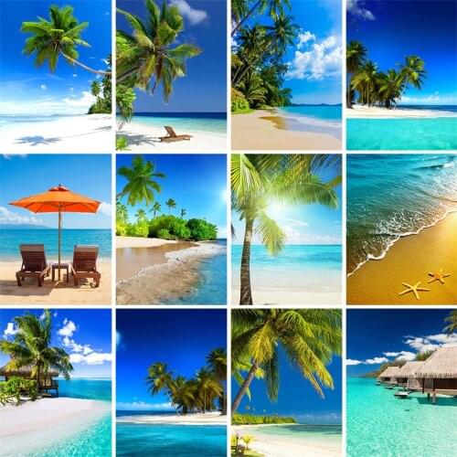 5D DIY Diamond Painting Beach Scenery Full Diamond Embroidery Picture Cross Stitch Kit Mosaic Rhinestone Gift Home Decoration