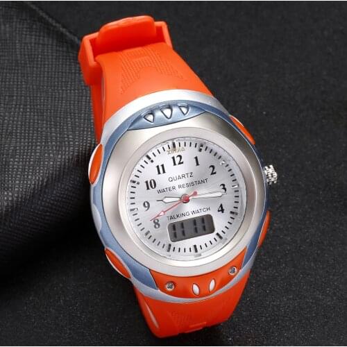 English Analog-Digital Dual Display Talking Wrist Watch w/Alarm for The Blind and Low Vision 787ZTE
