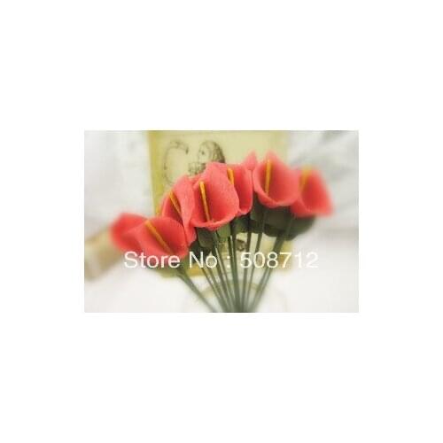 Free shippin!!! 100pcs/lot Red lily Flower Stuffing/ filler For Glass Cover Vials Pendant