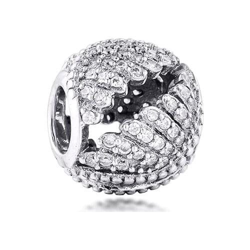 Fit Pandora Bracelet 925 Original Majestic Feathers Charm Clear CZ Beads for Women DIY Making Female Jewelry Berloques Kralen