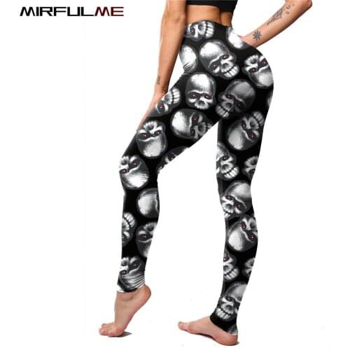 Skull 3D Print Sport Leggings Women Yoga Pants Female Elastic Leggins Quick Dry Capris Skinny Running Trouser Gym Fitness Tights
