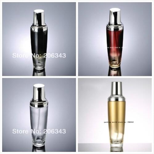 120ml black/red/gold/clear glass bottle silver pump for lotion/emulsion/serum/foundation/toner/sprayer skin care packing