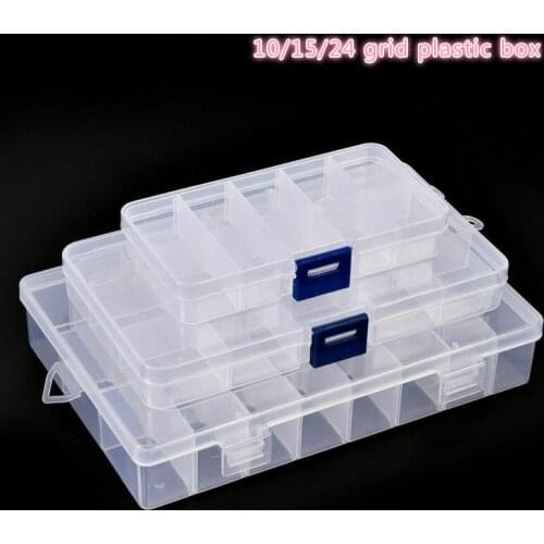 Fixed Storage Box Transparent Plastic Box Jewelry Beads Earring Box Parts Sorting Box Components Packaging Box 101524 Grid