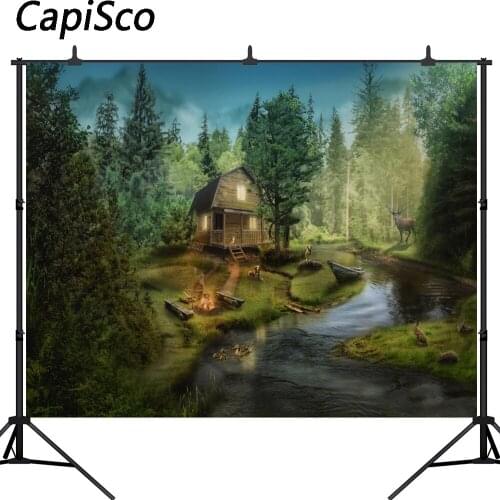 Capisco photography backdrop forest house River dog cat animals background child photo studio photophone photocall prop