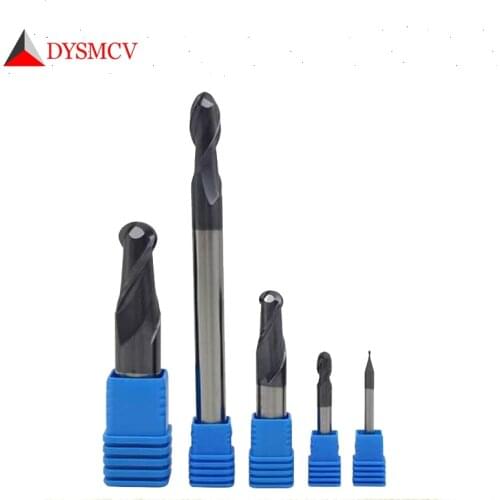 1 pc Ball Nose End Mills 4mm 6mm 8mm 10mm 12mm HRC50 2Flute Milling Tungsten Carbide Spiral Bit CNC Metal Milling Cutters Tools