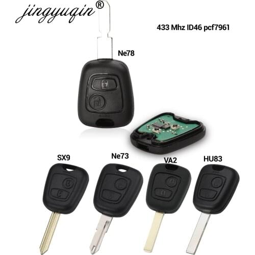 2 Button Remote Car Key Fob For Citroen C1 C2 C3 C4 Saxo Picasso Xsara Picasso Peugeot 106 206 306 307 107 207 407 Partner