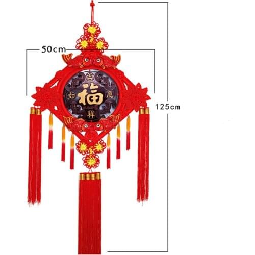 Chinese Knots Craft Silk Tassels Gold and Red Chinese Characteristics Gift Soft Tassels Drawing Room Decorative Hand Knitting