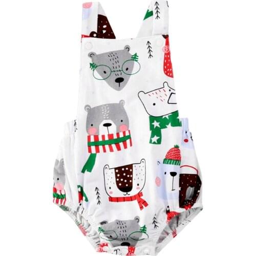 0-24M Newborn Infant Baby Boy Girl Cartoon Romper Summer Sleeveless Jumpsuit Overalls Cute Bear Dinosaur Baby Clothes