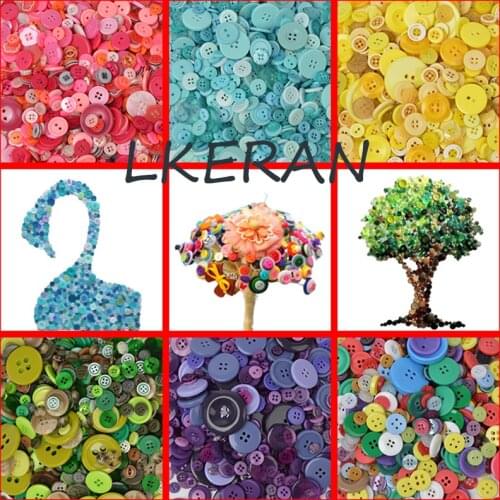LKERAN Mixed Say 100Pcs round Resin Mini Tiny Buttons Diy Creativity Sewing Tools Decorative Scrapbooking /Apparel Accessories