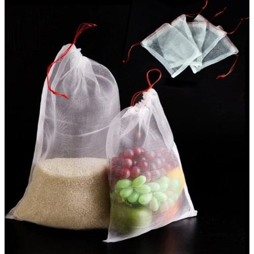 Sacks Bags Reusable Produce Grocery Fruit Vegetable Food Mesh Storage Pouch Drawstring Factory Wholesale Mesh Bag grocery bag