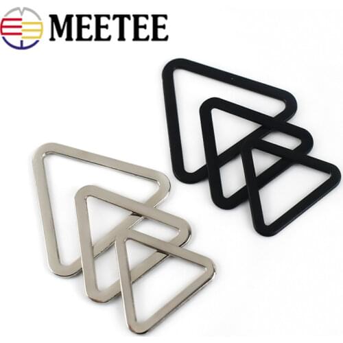 20pcs Meetee 18/25/30/40mm Metal Triangle Ring Buckles DIY Handmade Garment Decoration Adjusting Button Bags Hardware Accessory