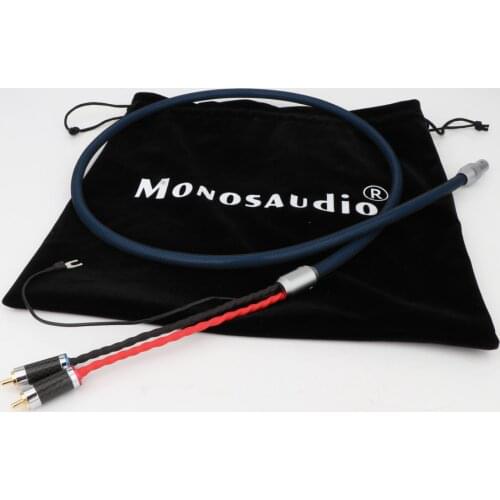 Monosaudio 205 Hifi Audio Tonarm Cable Gold plated 5 Pin DIN & RCA Phono Turntables Analog Cable with OFC silver plated cable