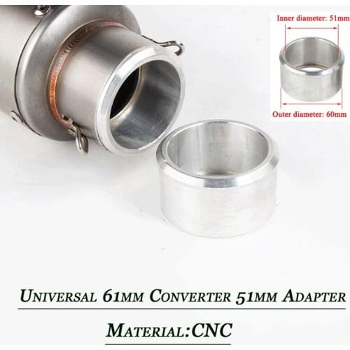 Motorcycle 61mm Converter 51mm Adapter CNC Link Vent Tubes System For 61mm Diameter Universal Tail Exhaust Muffler Pipe Refit