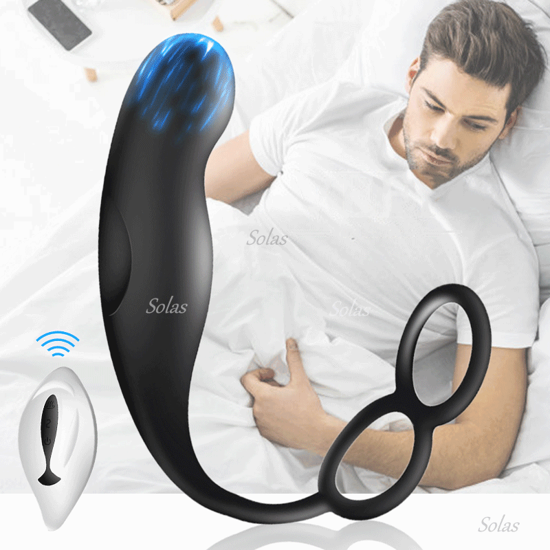 Male Vibration Anal Plug Remote Control Prostate Massager Sex Toys Penis Ring G-Spot Anal Masturbation Couple Sex Adult Products