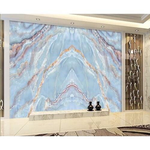 Newest 3D Luxurious Blue Marble Pattern Murals Waterproof Wall Paper of Walls For Living Room Office Background Dec 3d wallpaper