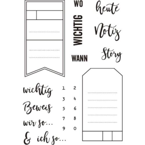 German Words Transparent Clear Silicone Stamp/Seal for DIY scrapbooking/photo album Decorative clear stamp M1188