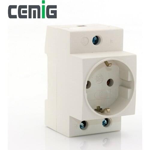 Cemig EU Standard DIN Rail AC 250V Power Socket