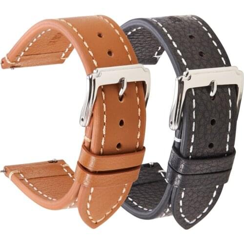 Watch Band Genuine Leather Wrist Strap Watchbands 18mm 19mm 20mm 21mm 22mm Quick Release Watch Accessories