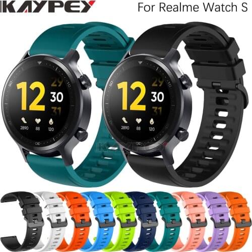 22mm Soft Silicone Strap For Realme Watch S / Pro Smart Watch Band for Huami Amazfit GTR 2 for Huawei GT 2 Bracelet WirstStrap
