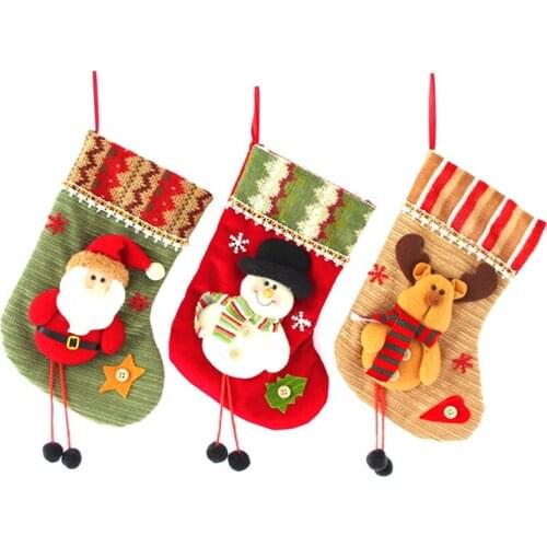 Santa Christmas Stocking Christmas Stockings Fireplace Hanging Stockings For Family Holiday Party